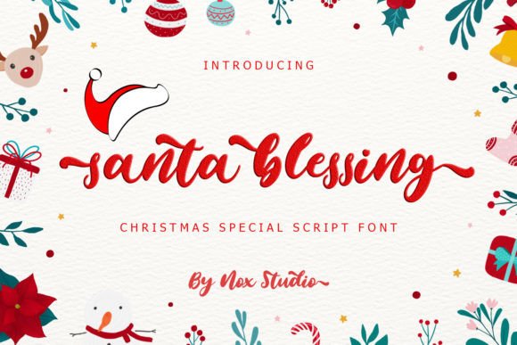 Santa Blessing Font for Festive Editorial Design